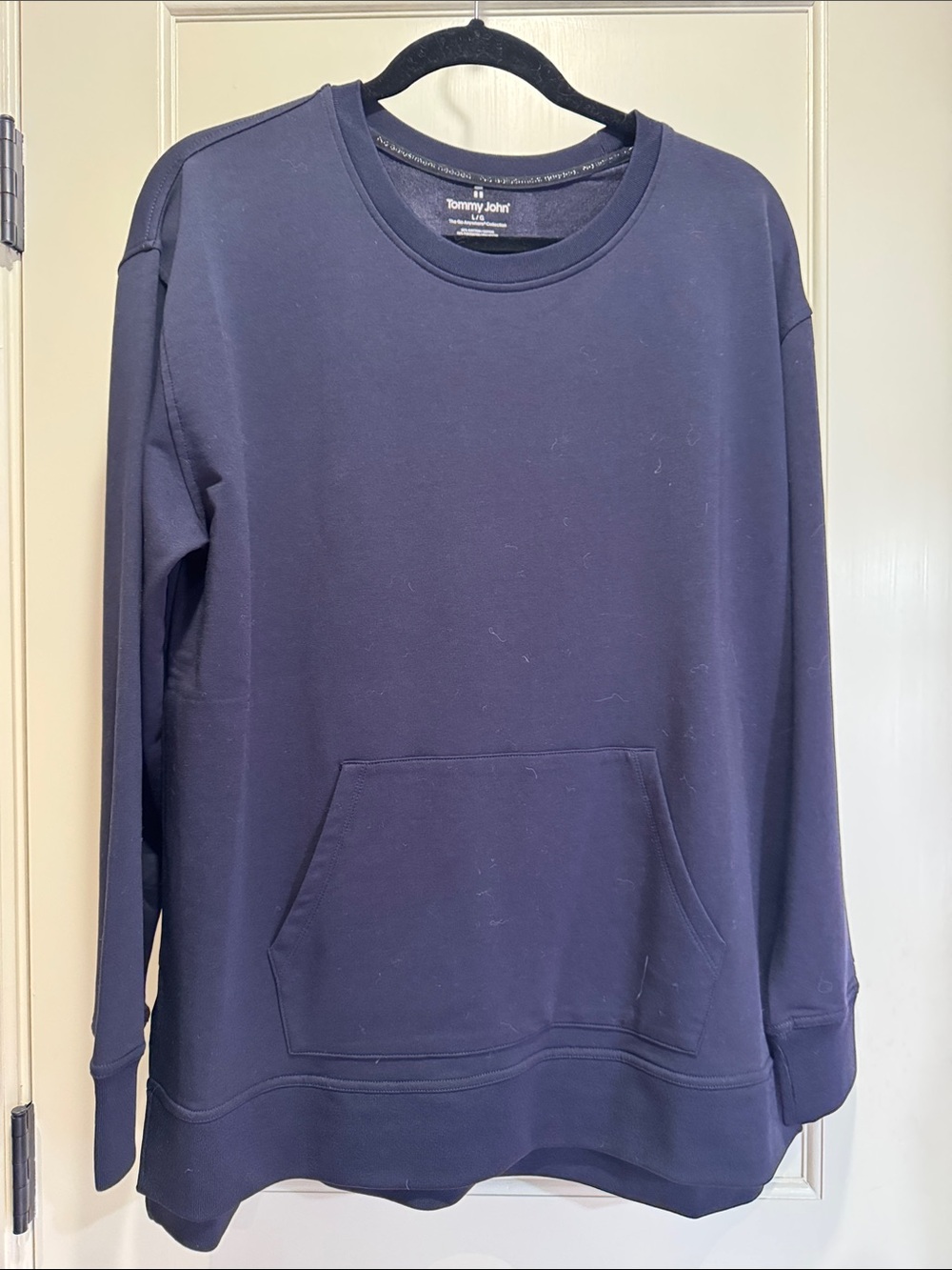 Tommy John go anywhere luxury terry Cotten Crewneck Pullover sweatshirt women L